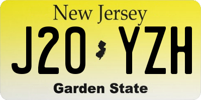 NJ license plate J20YZH