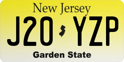 NJ license plate J20YZP