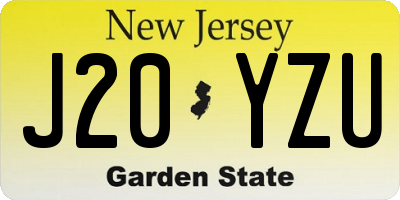 NJ license plate J20YZU