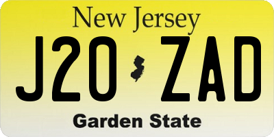 NJ license plate J20ZAD