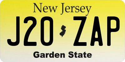 NJ license plate J20ZAP