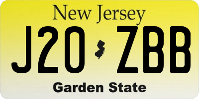 NJ license plate J20ZBB