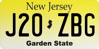 NJ license plate J20ZBG