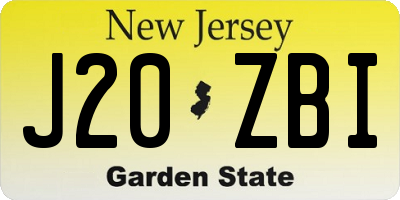 NJ license plate J20ZBI