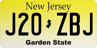 NJ license plate J20ZBJ