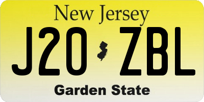 NJ license plate J20ZBL