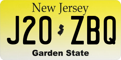 NJ license plate J20ZBQ