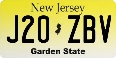 NJ license plate J20ZBV