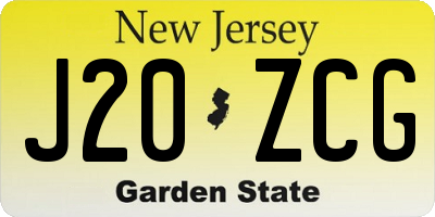 NJ license plate J20ZCG