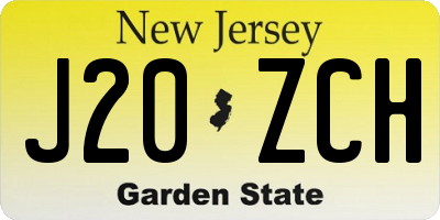 NJ license plate J20ZCH
