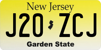 NJ license plate J20ZCJ