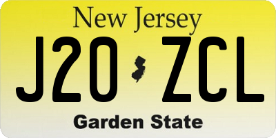 NJ license plate J20ZCL