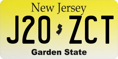 NJ license plate J20ZCT