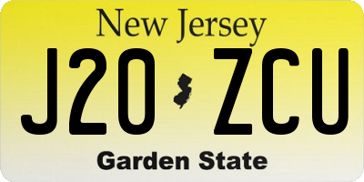 NJ license plate J20ZCU