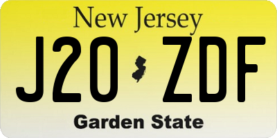 NJ license plate J20ZDF