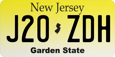 NJ license plate J20ZDH