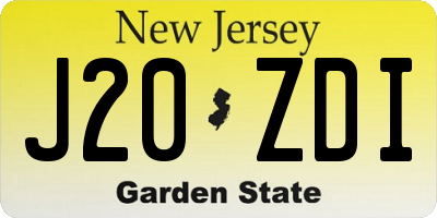 NJ license plate J20ZDI