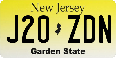 NJ license plate J20ZDN