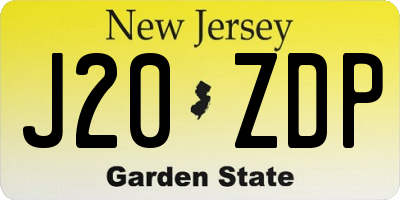 NJ license plate J20ZDP