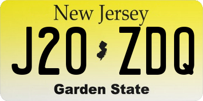 NJ license plate J20ZDQ