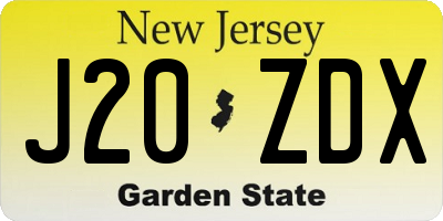 NJ license plate J20ZDX