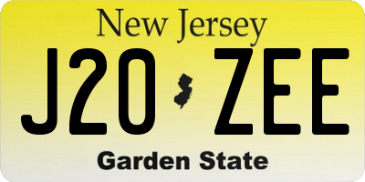 NJ license plate J20ZEE