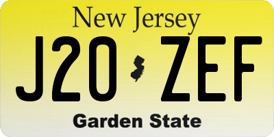 NJ license plate J20ZEF