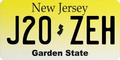 NJ license plate J20ZEH