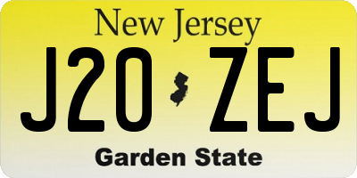 NJ license plate J20ZEJ