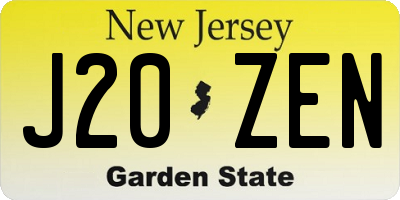 NJ license plate J20ZEN