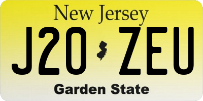 NJ license plate J20ZEU