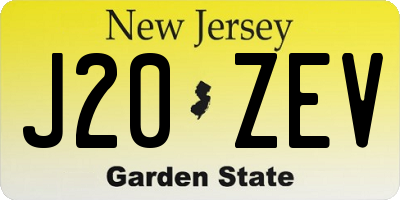 NJ license plate J20ZEV