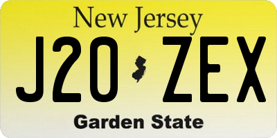 NJ license plate J20ZEX