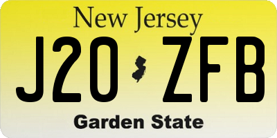 NJ license plate J20ZFB