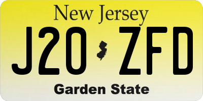 NJ license plate J20ZFD