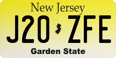 NJ license plate J20ZFE