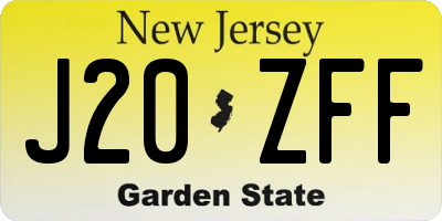 NJ license plate J20ZFF