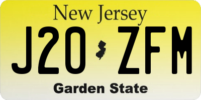 NJ license plate J20ZFM