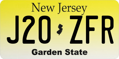 NJ license plate J20ZFR