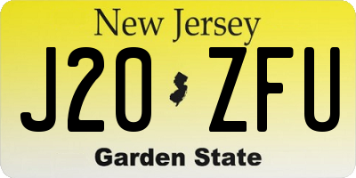 NJ license plate J20ZFU