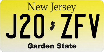 NJ license plate J20ZFV