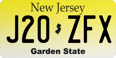 NJ license plate J20ZFX
