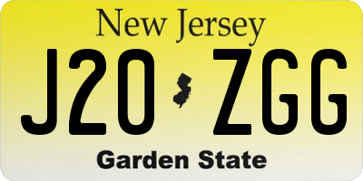 NJ license plate J20ZGG