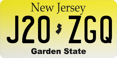 NJ license plate J20ZGQ