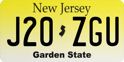 NJ license plate J20ZGU