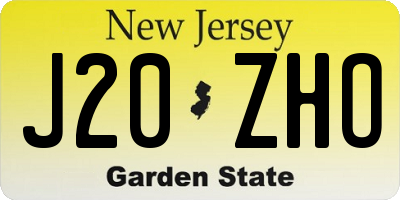 NJ license plate J20ZHO