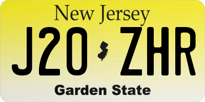 NJ license plate J20ZHR