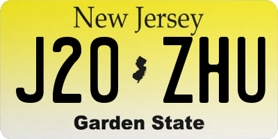 NJ license plate J20ZHU