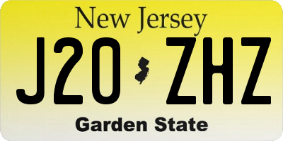 NJ license plate J20ZHZ