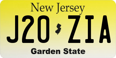 NJ license plate J20ZIA